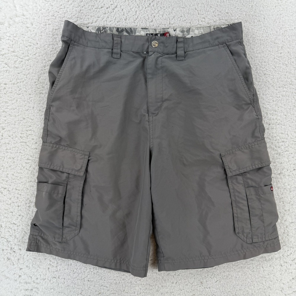 Vtg Quiksilver Cargo Shorts Mens 36 Gray Microfiber Lightweight Hybrid Casual